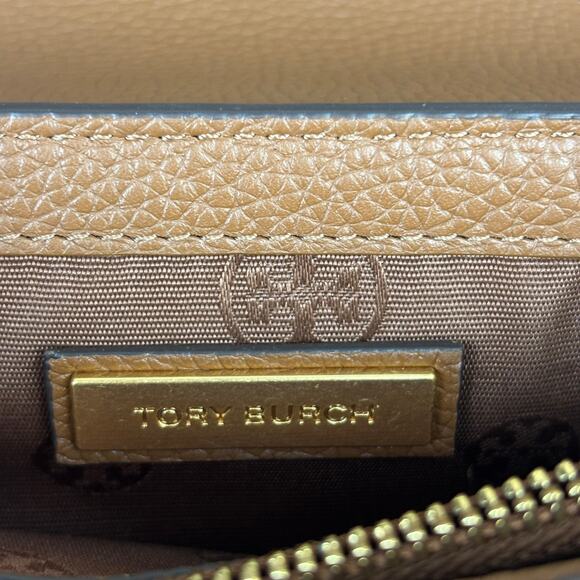 Tory Burch Britten Mini Satchel Tiramisu 140972 Leather Handbag - Picture 4 of 14
